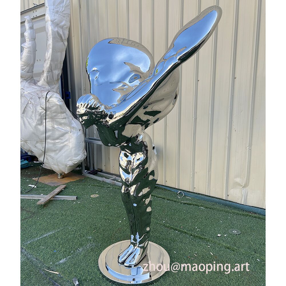 Luxury indoor hotel decorative art gold stainless steel sculpture (3)