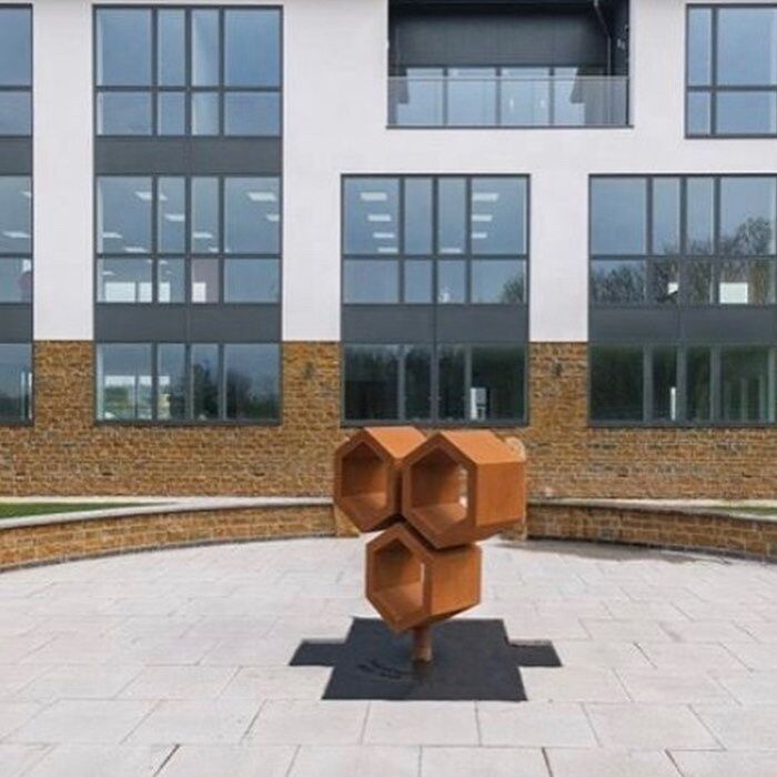 Corten-Steel-3D-Geo-Logo-Design-Rusty