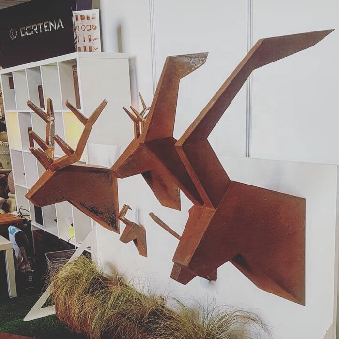 Corten-Steel-Art-Metal-Deer-Head-Wall