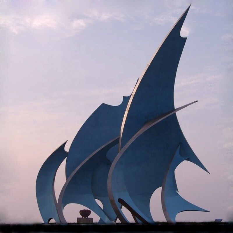Large-Urban-Decorative-Sailboat-Stainless-Steel-Outdoor