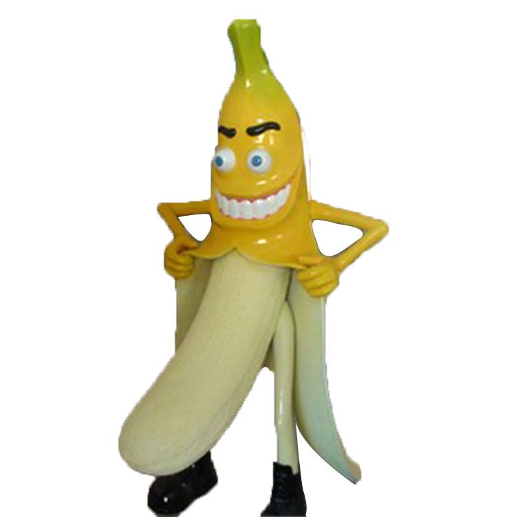 Garden-Decoration-Fiberglass-Yellow-Smile-Banana-Statue