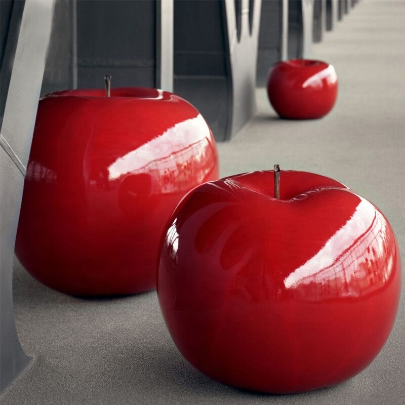 Outdoor-Decoration-Fiberglass-Apple-Sculpture