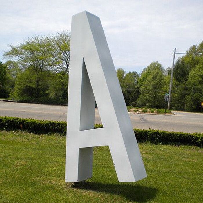 Large-Outdoor-Painted-Stainless-Steel-Letter-Sculpture