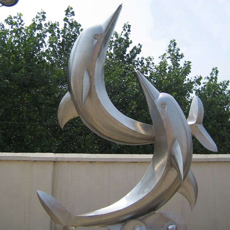 Life-Size-Lifelike-Stainless-Steel-Animal-Dolphin
