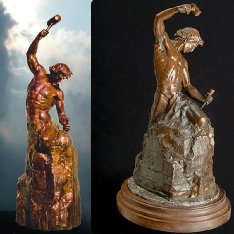 Self-Made-Abstract-Running-Man-Bronze-Sculpture