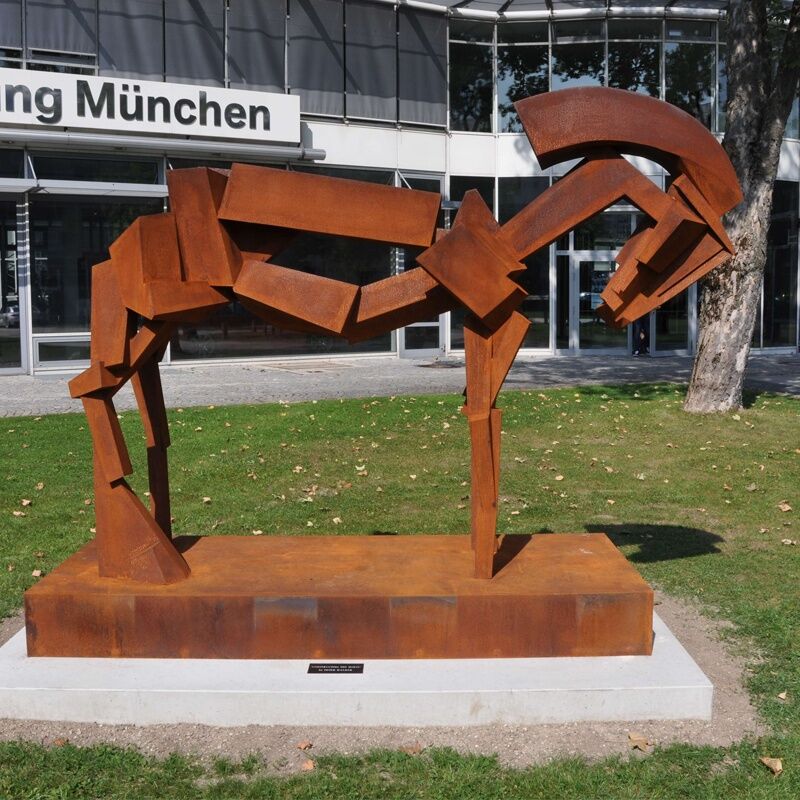 Garden-Rusty-Corten-Steel-Animal-Horse-Sculpture