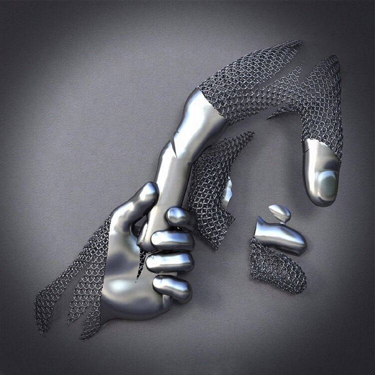 Home Decoration Metal Wall Man Stainless Steel Wall Man Sculpture (2)