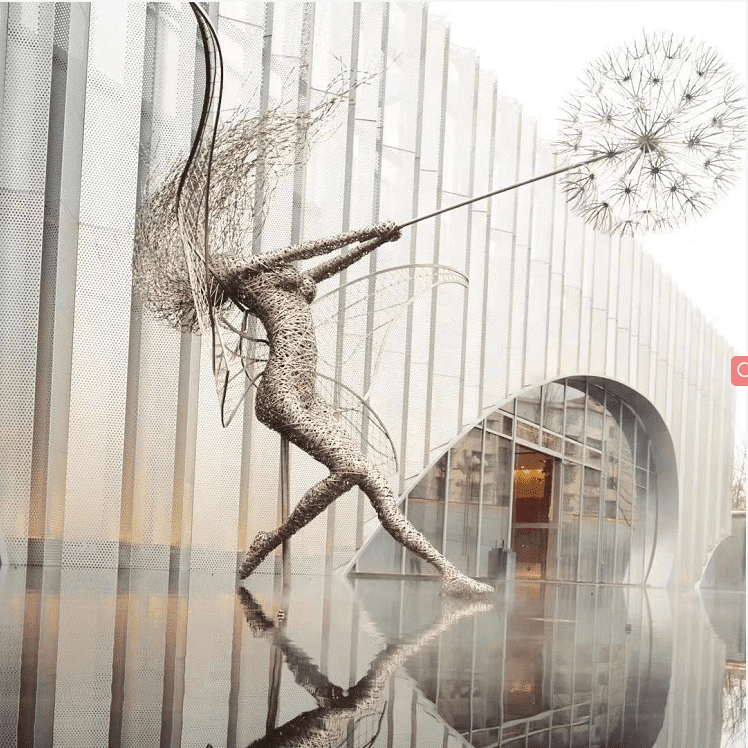 Incredibly Dynamic Steel Wire Fairy Sculptures, Steel Fairy Sculpture