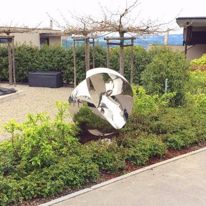 Metal Modern Abstract Polished Garden Stainless Steel Sculpture