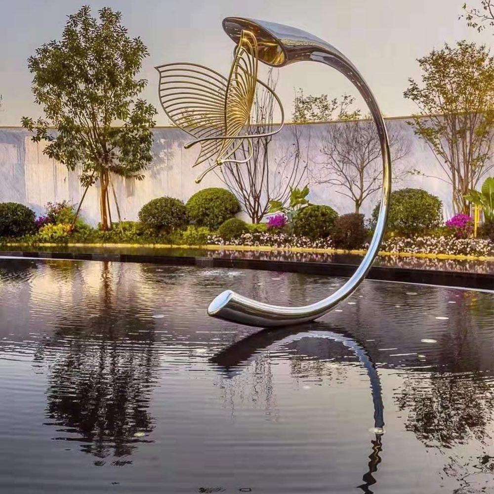 Popular design custom hotel large stainless steel metal sculpture 1