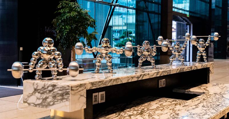 Stainless steel ball art (2)