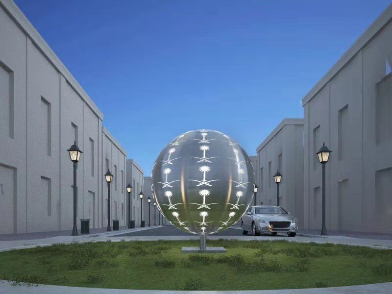 Stainless steel sphere sculpture (3)