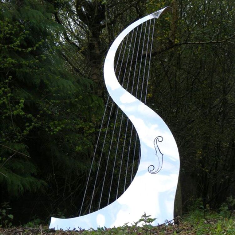 Cello Musical Stainless Steel Urban Statue