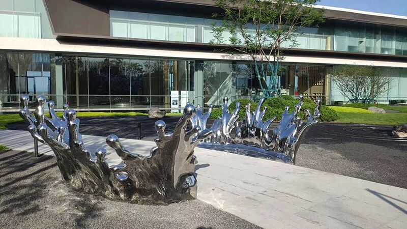 Stainless steel water pattern sculpture (5)