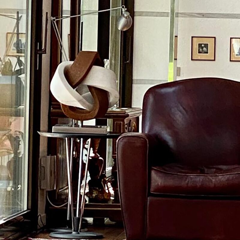 This height 50cm Luxury interior decoration corten steel + marble sculpture (5)
