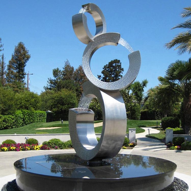 Decoration Landscape Large Stainless Steel 3C Metal Water Fountain