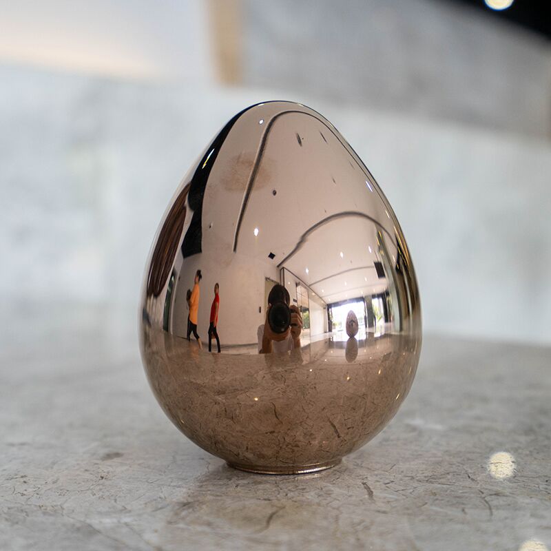 Garden grass interior decoration stainless steel sculpture stainless steel egg ball. (10)