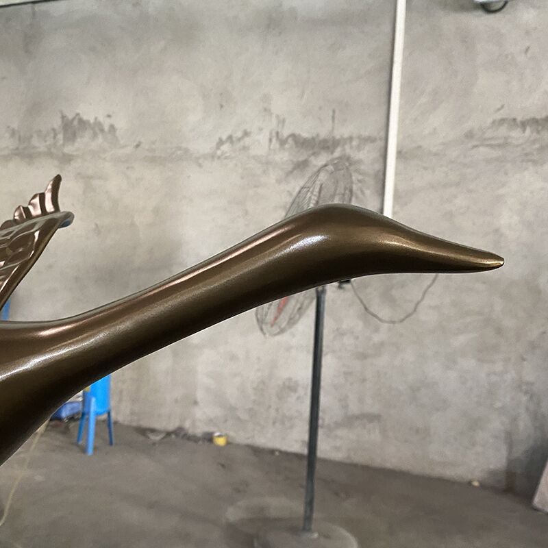 Indoor office home decoration stainless steel Wild goose sculpture (7)