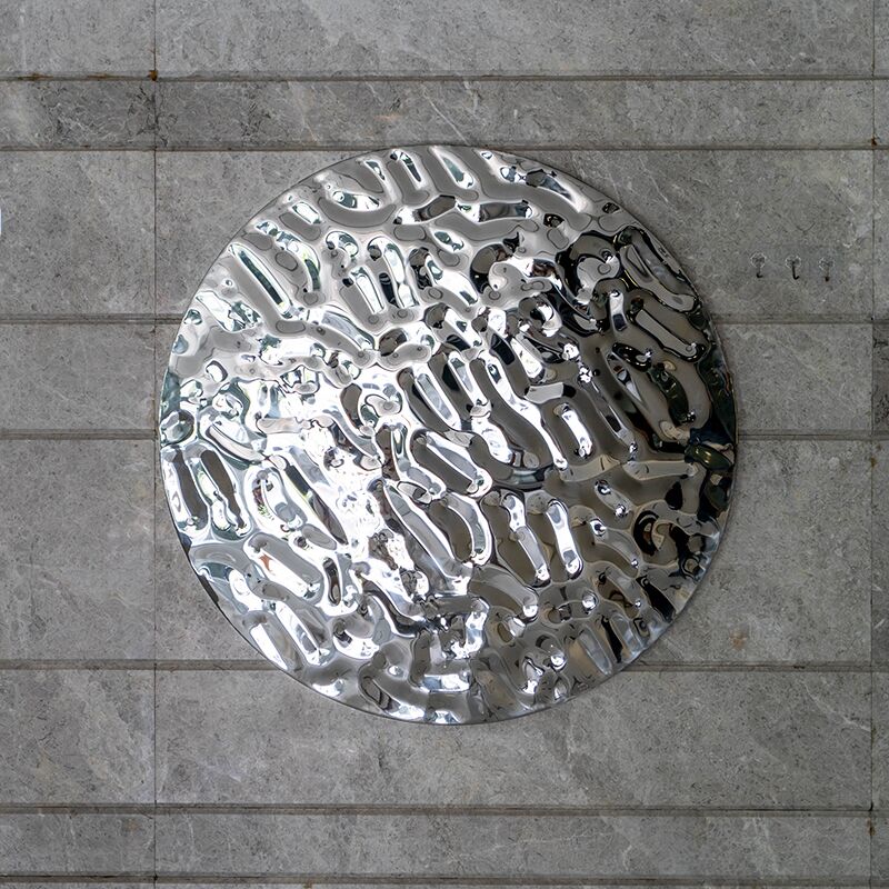 Interior home decoration stainless steel round watermark wall sculpture (6)