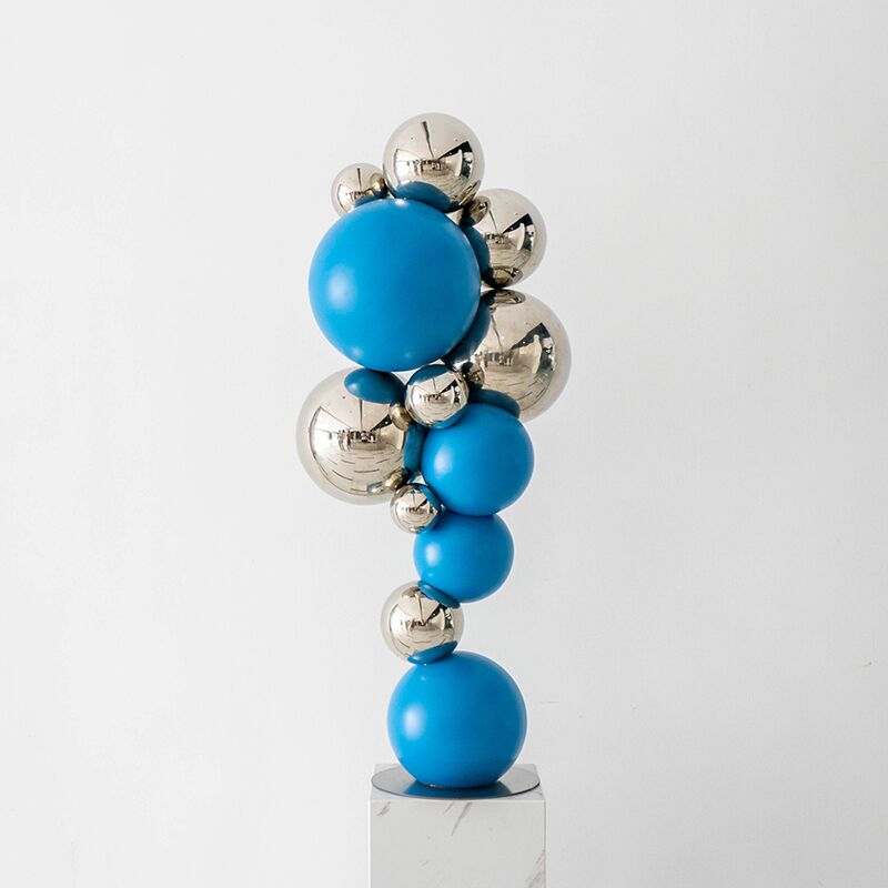 Modern outdoor abstract color stainless steel sphere sculpture (1)