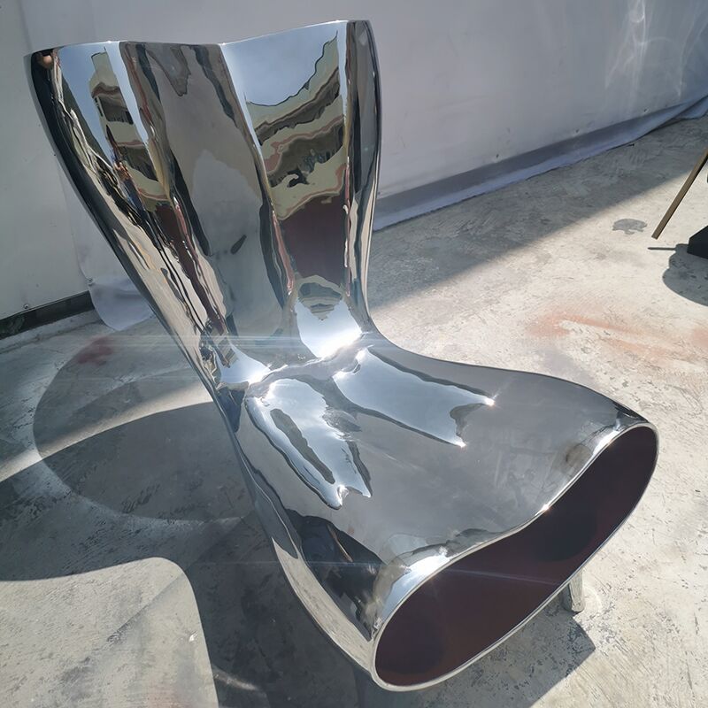 Interior home decoration stainless steel chair sculpture (1)
