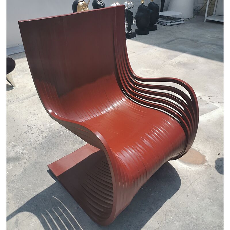 Interior home decoration stainless steel chair sculpture (2)