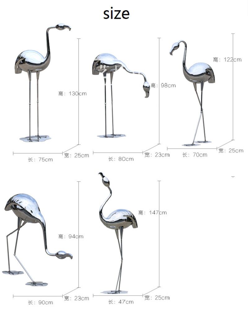 Stainless steel flamingo