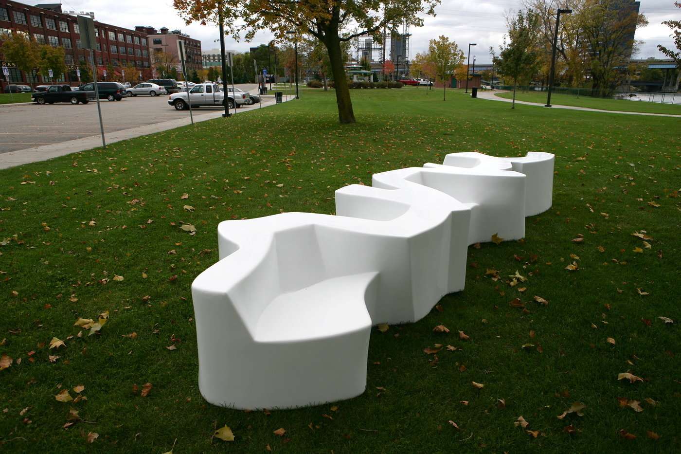 Modern art sculpture stainless steel bench design2