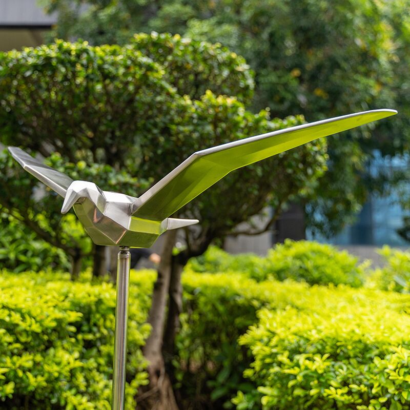 Outdoor garden grass Stainless steel seagull sculpture (3)