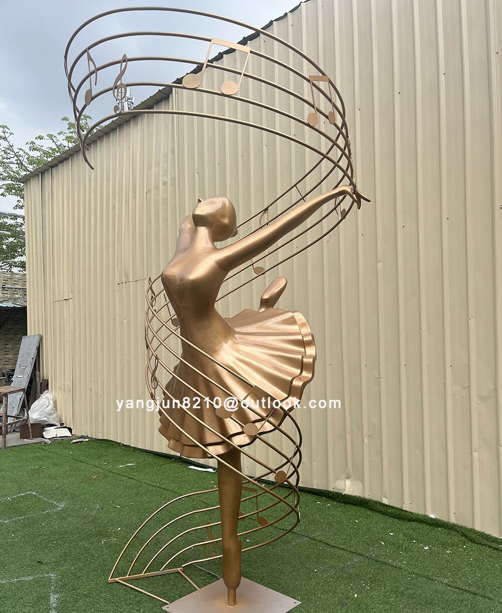 Indoor upscale hotel apartment Outdoor park square garden courtyard art stainless steel dancer sculpture (4)