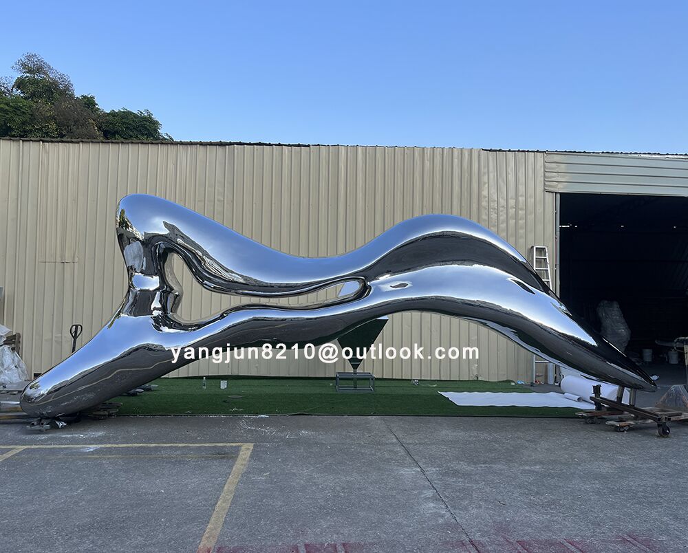 Large outdoor plaza park beach amusement park decorations stainless steel abstract sculpture (2)