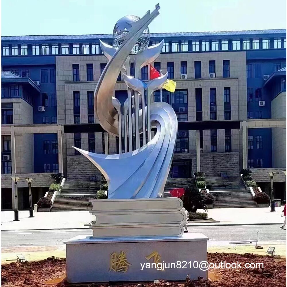Large outdoor park square school beach playground gymnasium stainless steel cultural sculpture (1)