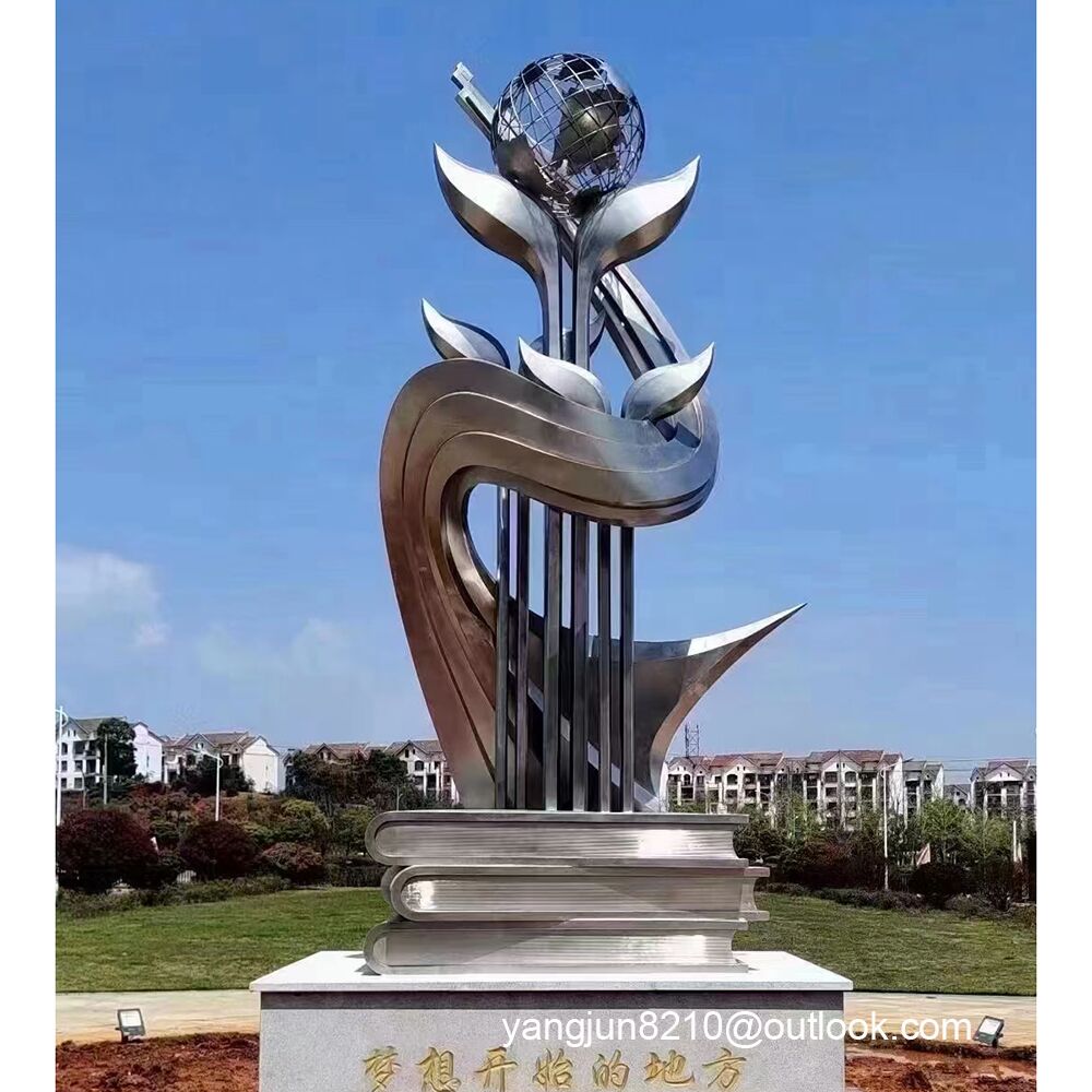 Large outdoor park square school beach playground gymnasium stainless steel cultural sculpture (4)