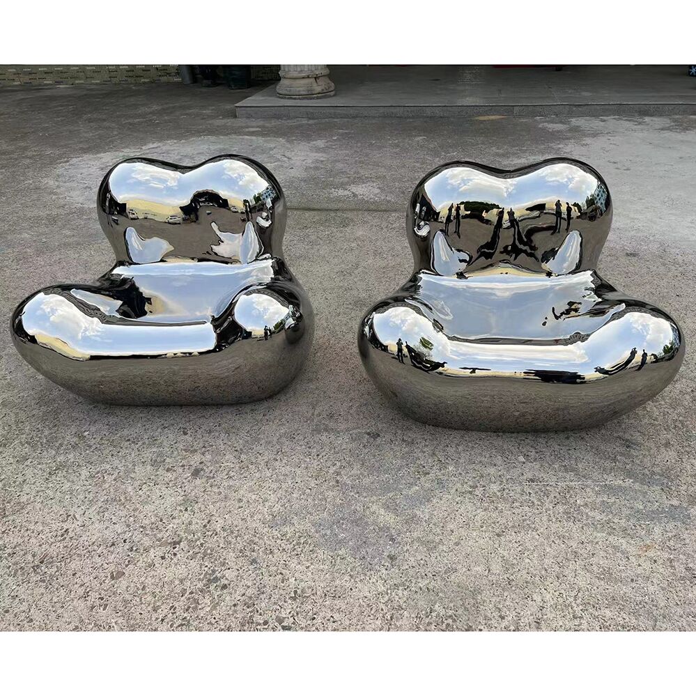 Interior home decoration art stainless steel sofa (2)